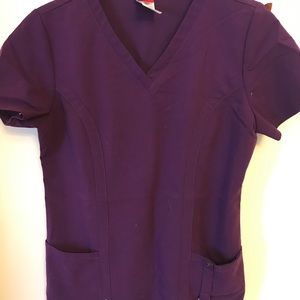 Scrub top bundle; Eggplant